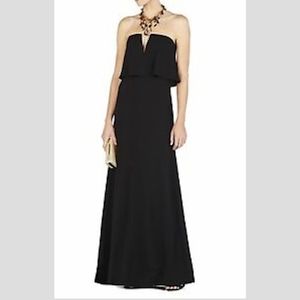 BCBG Alyse Strapless Overlay Black Gown